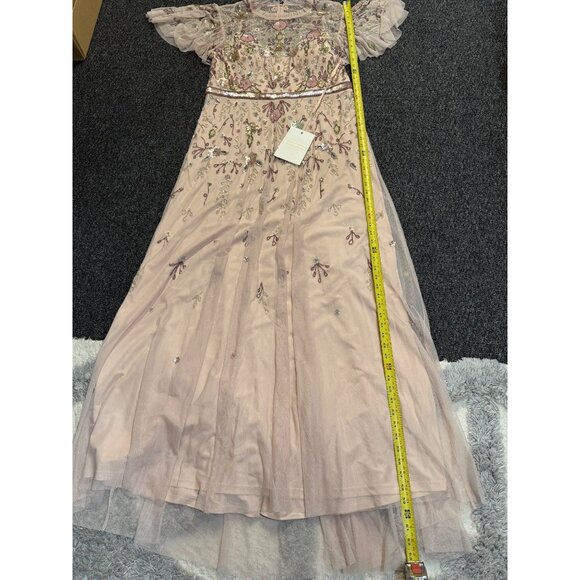 NWT Mac Duggal Floral Sequined Embellished High Neck Butterfly Sleeve Gown SZ 14 - Picture 14 of 14